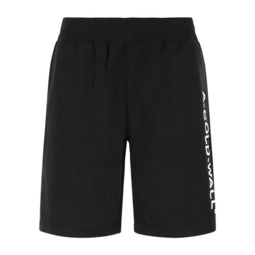 Black Cotton Bermuda Shorts