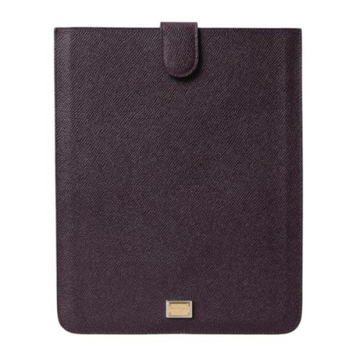 Logo Plaque Lær Tablet Sleeve Etui