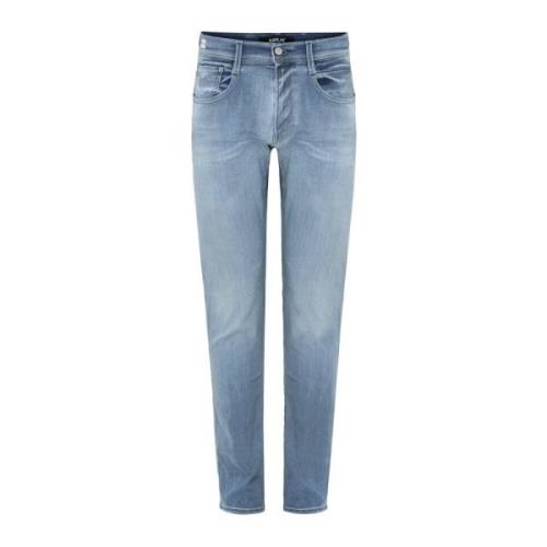 Blå Vasket Denim Jeans