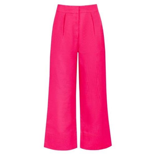 Hot Pink Linblandet Cropped Bukser