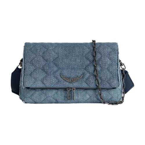 Denim Glitter Quiltet Rocky Veske