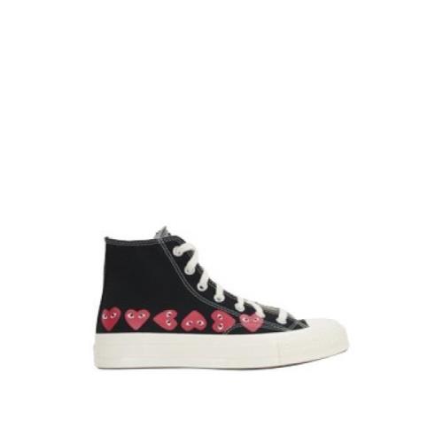 Svarte High-Top Canvas Sneakers