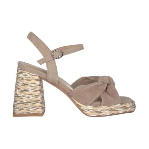 Knyttet Blokkhæl Sandal