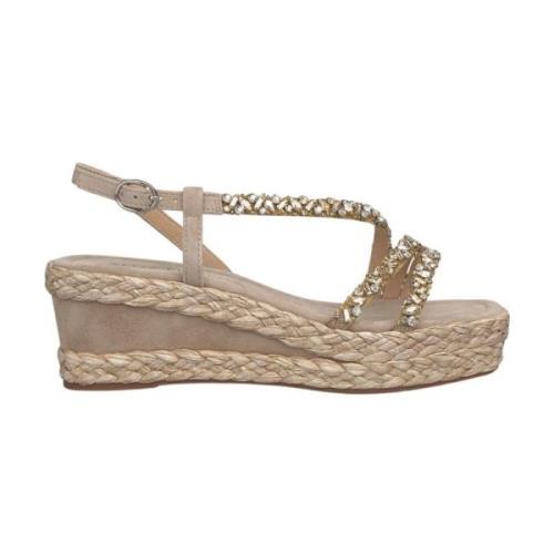 Glitrende Kryssede Stropper Kile Sandal