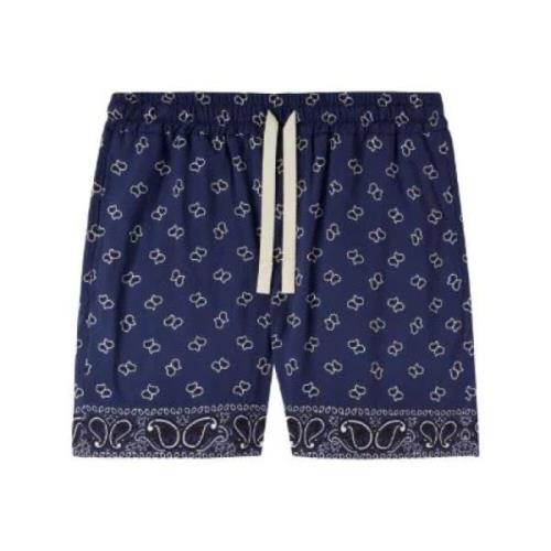 Blå Bermuda shorts kasjmir print