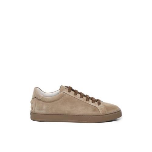 Beige Semsket Sneakers Logo Print