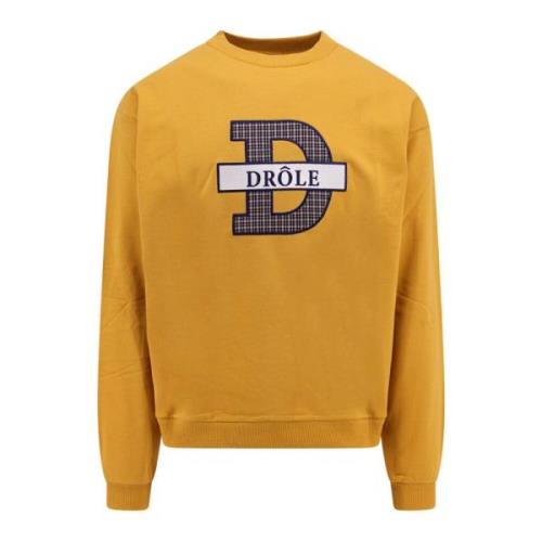 Gul Sweatshirt Crew-Neck Brodert Logo