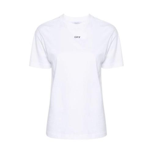 Hvit Logo Print T-skjorte