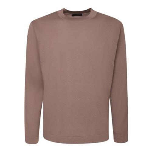 Mørk Beige Ull T-skjorte Aw23