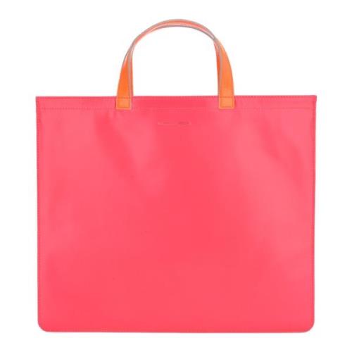 Rosa Gul Super Fluo Lær Tote Bag