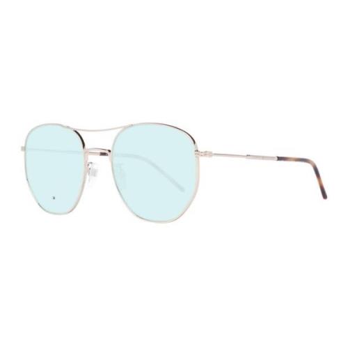 Rose Gold Aviator Solbriller med Grønne Linser