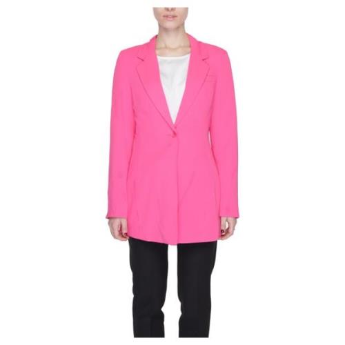 Fuchsia Knappet Blazer for Kvinner