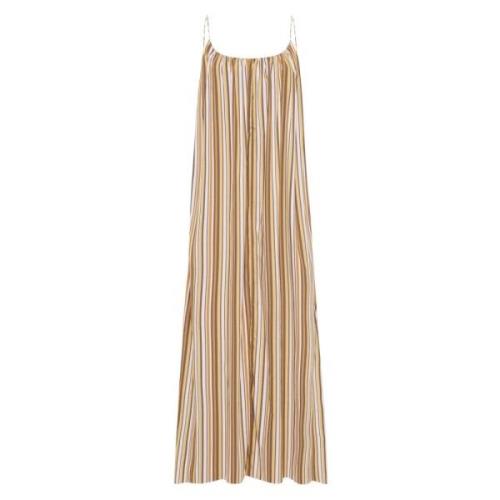 Terracotta Maxi Kjole med Striper