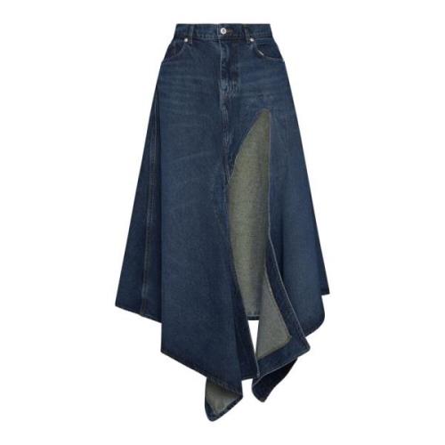 Denim Skjørt med Utskjæringer