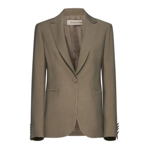 Grønn Elegant Blazer Jakke