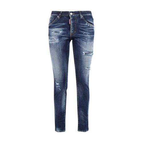 Sprutmønstret cropped jeans