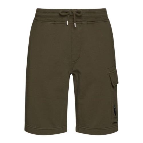 Oliven Grønn Cargo Shorts Linse Detalj