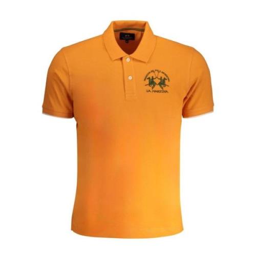 Oransje Kontrast Polo Skjorte med Logo