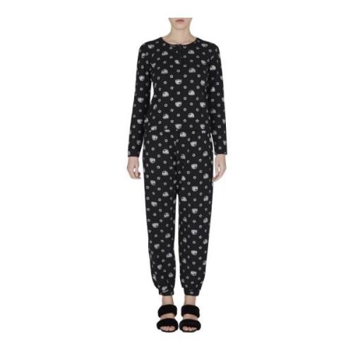 Fantasy Print Black Silver Pyjamas