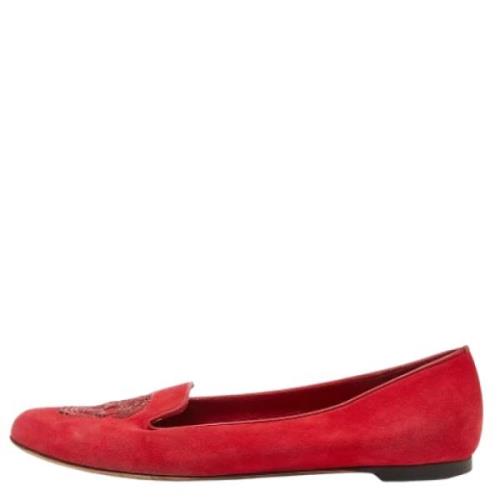 Pre-owned Suede flats