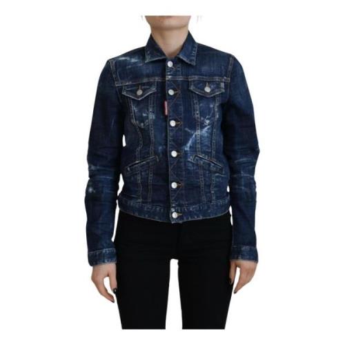 Ikon Detaljert Distressed Denim Jakke