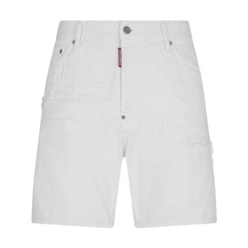 Hvite Denim Shorts