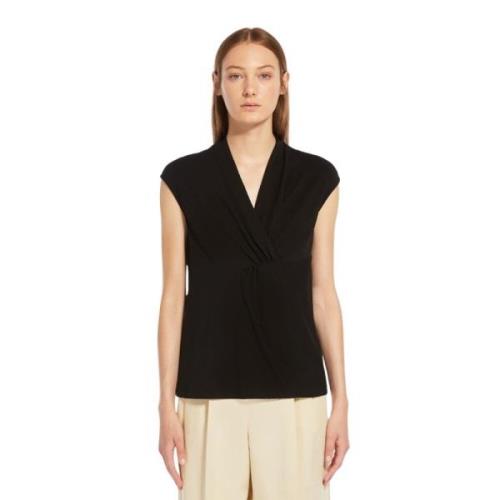 Asymmetrisk V-hals Jersey Top