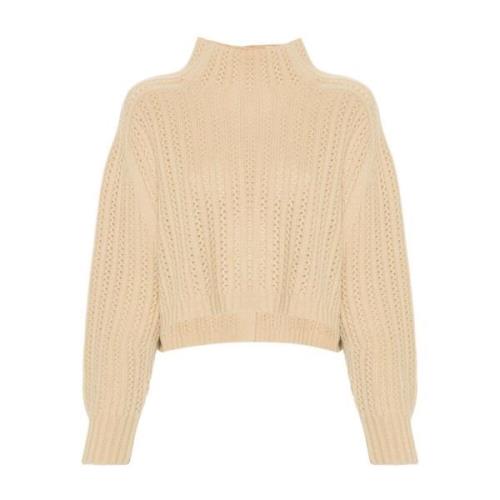 Beige Ull-Kasjmirgenser Tricot Strikket