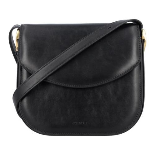 Svart Skinn Crossbody Håndveske