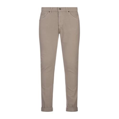 Beige Skinny Jeans med Lav Midje