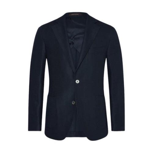 Marine Herringbone Blazer Stilig Komfortabel