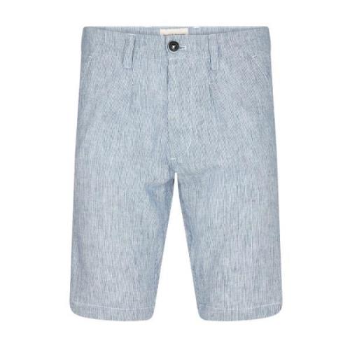 Marineblå Regular Fit Linblanding Shorts