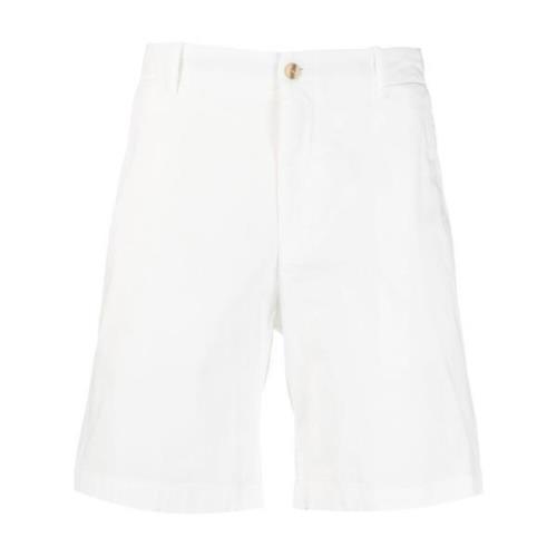 Hvite bomull Bermuda shorts