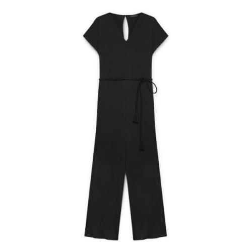 Crepe Jersey Jumpsuit med V-hals