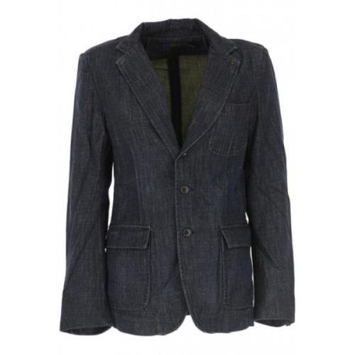 Denim Blazer med 2-Knappelukking