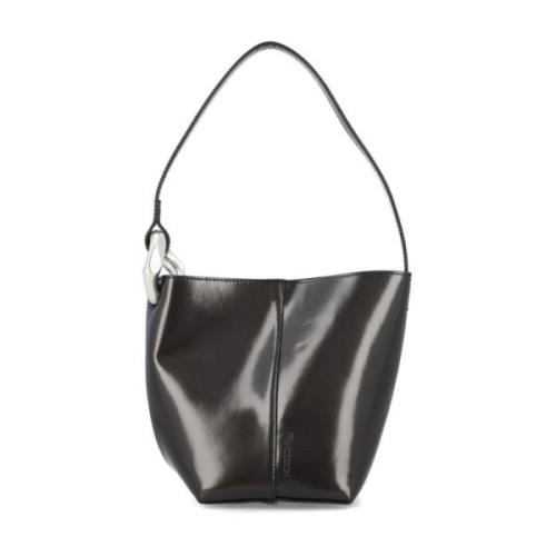 Svart Skinn Bucket Bag