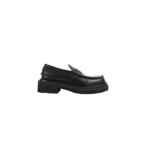 Svart skinn Wingtip Loafer