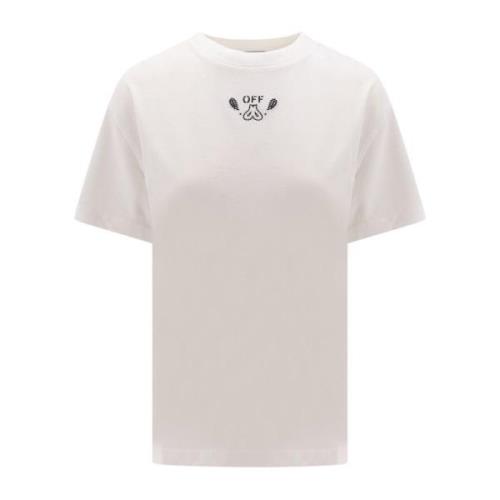 Hvit Crew-neck T-skjorte med pillogo