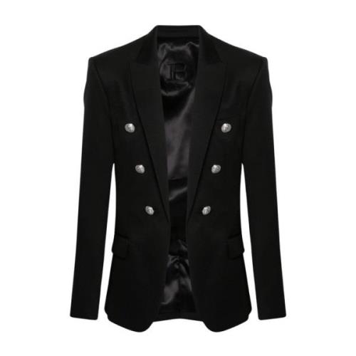 Svart Blazer med pregede knapper