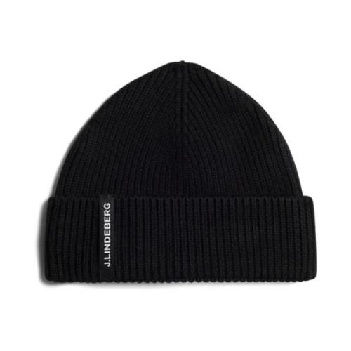 Svart Merino Beanie Lue