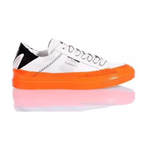 Håndlagde Hvite Fluorescerende Sneakers