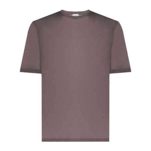 Taupe Crew Neck Bomull T-skjorte