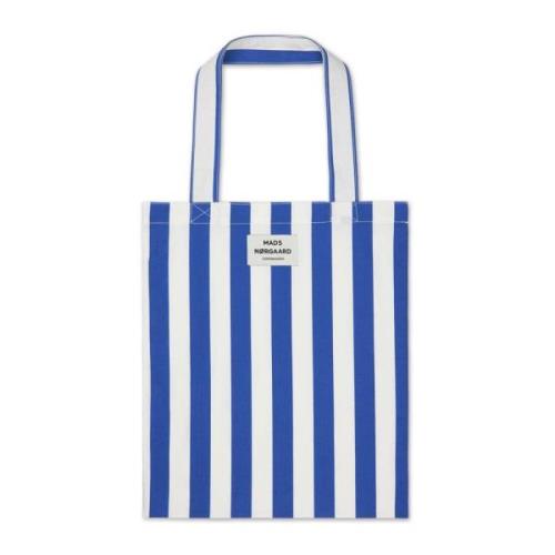 Stripete Shopper Bag Blå