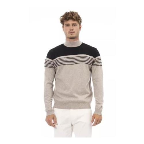 Beige Mock Neck Sweater Stilig Tillegg