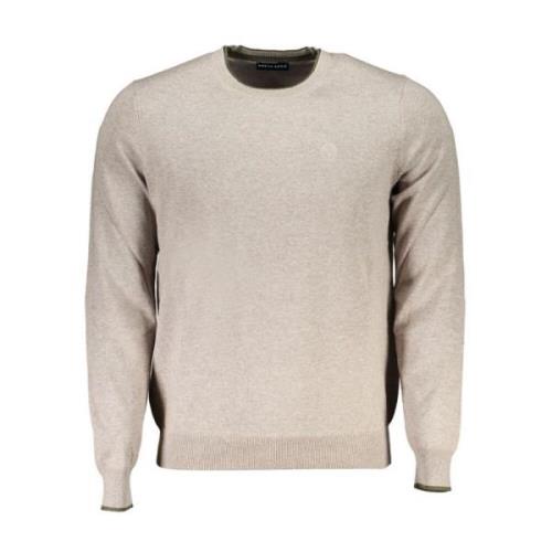 Beige Bomullsgenser Klassisk Crew Neck