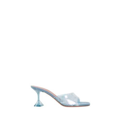 Denim Glass Slipper Pyramid Heel