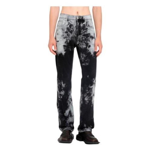 Tie Dye Denim Straight Leg Jeans