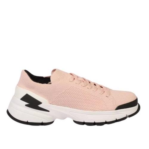 Bolt Sneakers - Rosa Tekstil og Skinn