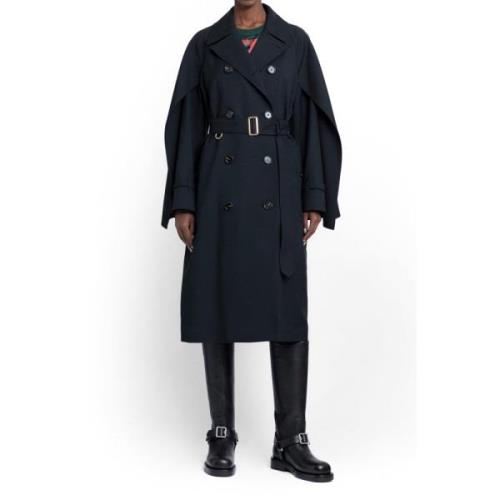 Sort Ullblandet Trenchcoat