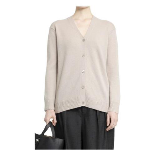 Beige V-Hals Kasjmir Cardigan